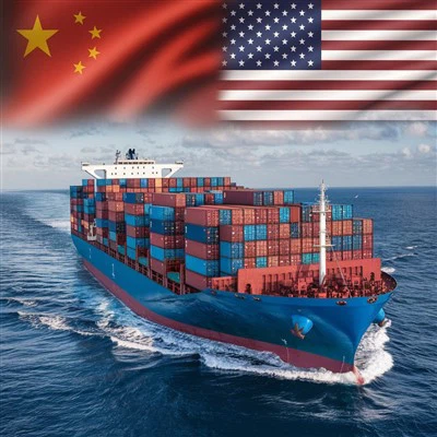 Meeresfracht vom Hafen von Shanghai in die USA